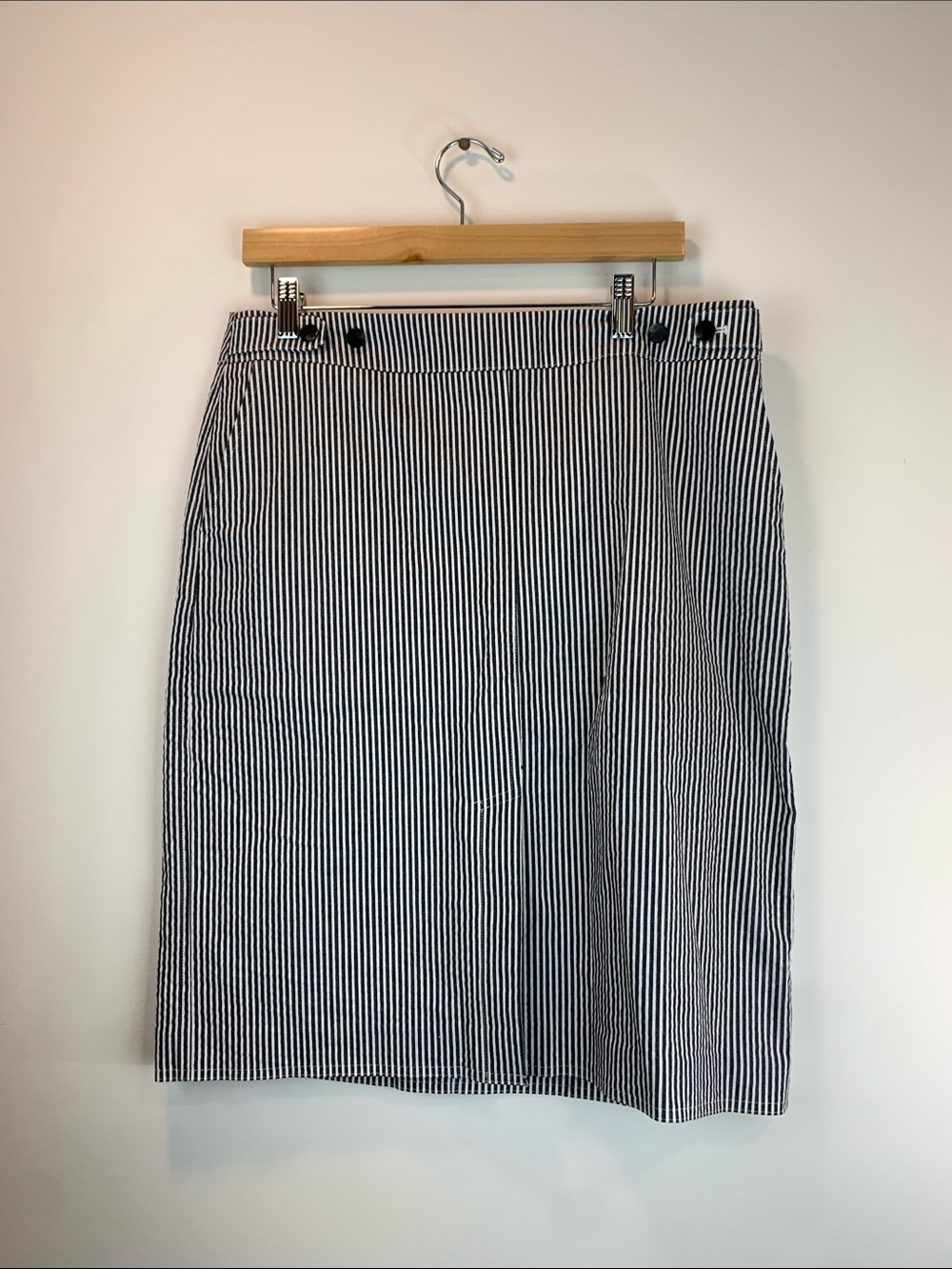 Ann Taylor petite striped pencil skirt sz 12 preppy office business career
